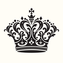 Queen crown Silhouette Vector Illustration