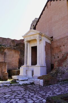 The spring and shrine of Juturna, in the Roman forum, in Rome, Italy