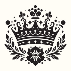 Queen crown Silhouette Vector Illustration