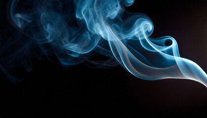 Motion color explosion smoke, blue color fluid splash vapor cloud on black, texture art background