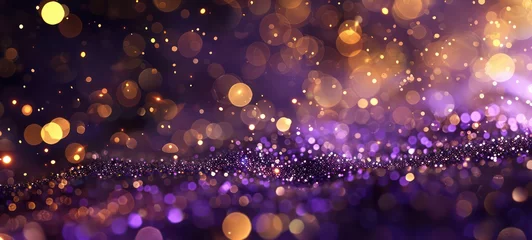 Foto op Canvas Gold and purple abstract glitter confetti bokeh background © Ibad