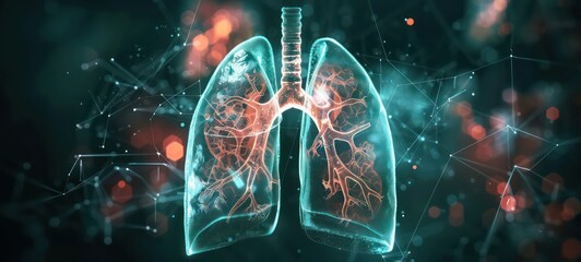 Human lungs, medical technology background 3D illustration concept