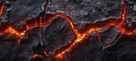 Red Yellow lava flame background, really hot lava on rock - obrazy, fototapety, plakaty