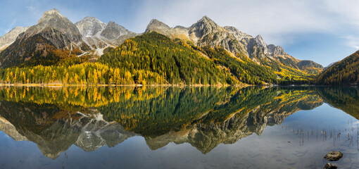 Antholzer See, Riesenfernergruppe, Südtirol, Italien