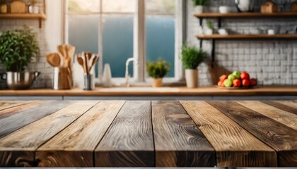 Wooden table for product display background kitchen