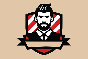 logo barber hair vector illustration