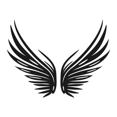 Fototapeta premium Flat design angel wings silhouette vector. Set of vintage wings illustrations on white background. Wings sketch set. element for logo. label. emblem. sign. illustration.