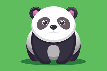 panda bear with bamboo vector 