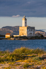 Leuchtturm Isola della Bocca, Olbia, Sardinien, Italien