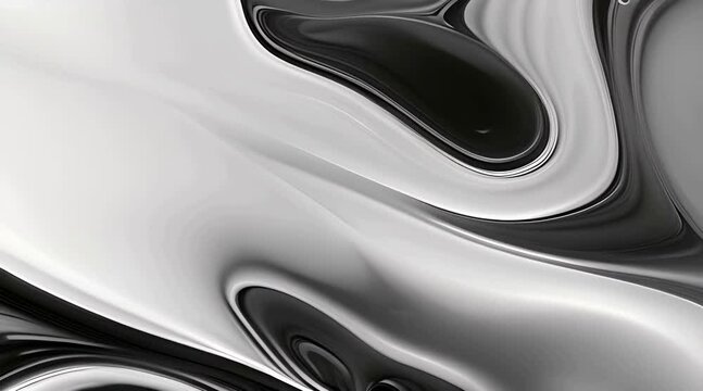 Abstract Liquid black and white texture Organic background for visual effects and motion graphics Fluid art painting video