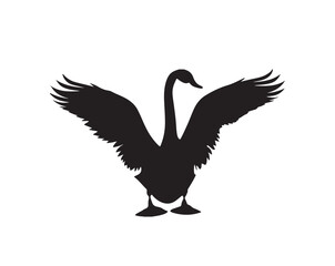 flying flamingo silhouette vector on a white background