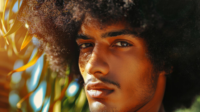 Potrait of a young afro american man