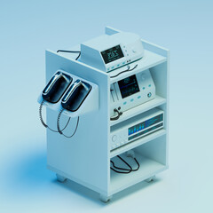 Advanced Medical Diagnostic Equipment Trolley in Hospital Setting