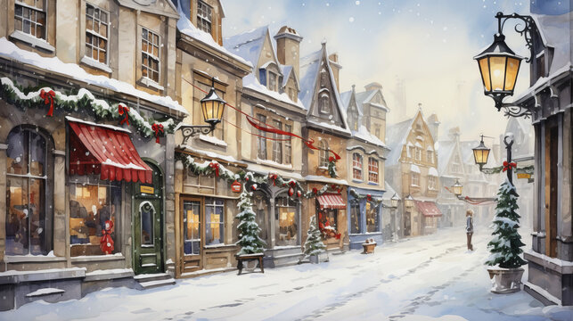 Charming winter street