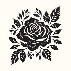 Rose Flower Silhouette Vector Illustration