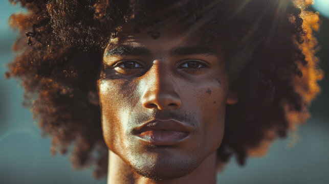 Potrait of a young afro american man