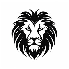 Fototapeta premium lion black icon on a white background in minimalism сreated with Generative Ai