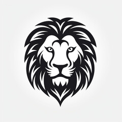 Obraz premium lion black icon on a white background in minimalism сreated with Generative Ai