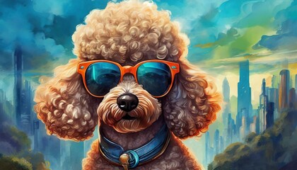 Poodle with sunglasses