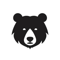 Naklejka premium bear black icon on a white background in minimalism сreated with Generative Ai