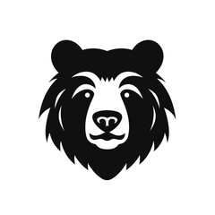 bear black icon on a white background in minimalism сreated with Generative Ai