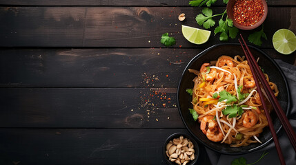 Pad Thai, with copy space