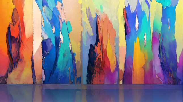 Mur multicolores abstrait