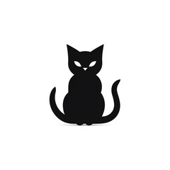 cat black icon on a white background in minimalism сreated with Generative Ai