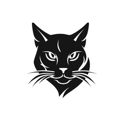 cat black icon on a white background in minimalism сreated with Generative Ai