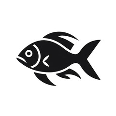 fish black icon on a white background in minimalism сreated with Generative Ai