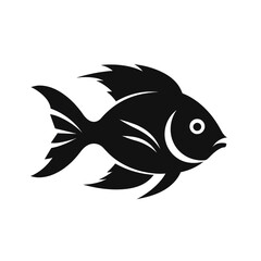 Obraz premium fish black icon on a white background in minimalism сreated with Generative Ai