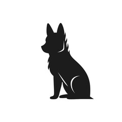 dog black icon on a white background in minimalism сreated with Generative Ai