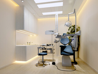 3d render of hospital examination room