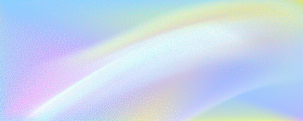 Abstract background featuring a holographic blur with a color gradient.Vector grain noise texture, and watercolor blend.Neon iridescent colors.