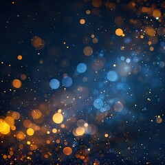 Blue and Gold Abstract Bokeh Background: New Year's Eve Celebration Sparkle