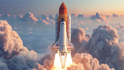 space shuttle launch - obrazy, fototapety, plakaty