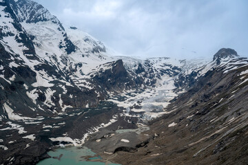 The Pasterze glacier with Grossglockner mountains massif - 753284317