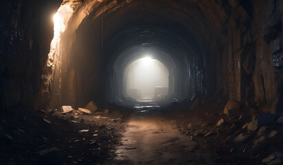 light at the end of tunnel - obrazy, fototapety, plakaty