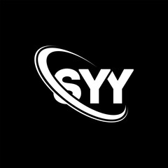 SYY logo. SYY letter. SYY letter logo design. Initials SYY logo linked with circle and uppercase monogram logo. SYY typography for technology, business and real estate brand.