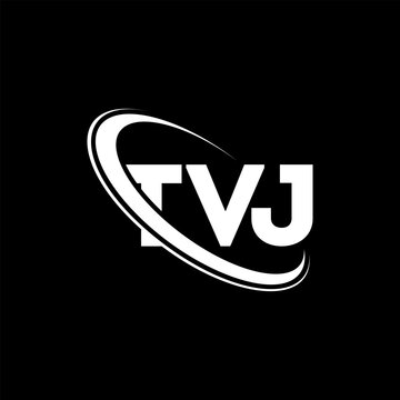TVJ logo. TVJ letter. TVJ letter logo design. Initials TVJ logo linked with circle and uppercase monogram logo. TVJ typography for technology, business and real estate brand.
