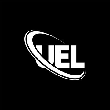 UEL logo. UEL letter. UEL letter logo design. Initials UEL logo linked with circle and uppercase monogram logo. UEL typography for technology, business and real estate brand.
