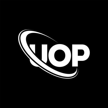 UOP logo. UOP letter. UOP letter logo design. Initials UOP logo linked with circle and uppercase monogram logo. UOP typography for technology, business and real estate brand.