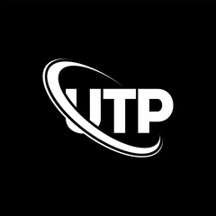 UTP logo. UTP letter. UTP letter logo design. Initials UTP logo linked with circle and uppercase monogram logo. UTP typography for technology, business and real estate brand.