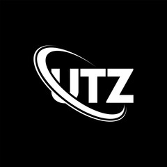 UTZ logo. UTZ letter. UTZ letter logo design. Initials UTZ logo linked with circle and uppercase monogram logo. UTZ typography for technology, business and real estate brand.