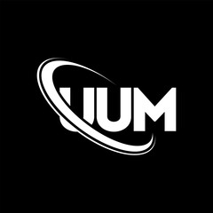 UUM logo. UUM letter. UUM letter logo design. Initials UUM logo linked with circle and uppercase monogram logo. UUM typography for technology, business and real estate brand.