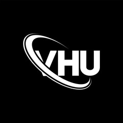 Fototapeta na wymiar VHU logo. VHU letter. VHU letter logo design. Initials VHU logo linked with circle and uppercase monogram logo. VHU typography for technology, business and real estate brand.