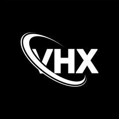 VHX logo. VHX letter. VHX letter logo design. Initials VHX logo linked with circle and uppercase monogram logo. VHX typography for technology, business and real estate brand.