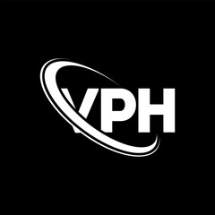 VPH logo. VPH letter. VPH letter logo design. Initials VPH logo linked with circle and uppercase monogram logo. VPH typography for technology, business and real estate brand.