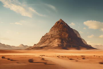 Fototapeta na wymiar Desert Hill, mountain in the desert, sandstone mountain in the desert, desert