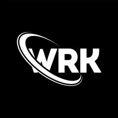 WRK logo. WRK letter. WRK letter logo design. Initials WRK logo linked with circle and uppercase monogram logo. WRK typography for technology, business and real estate brand.